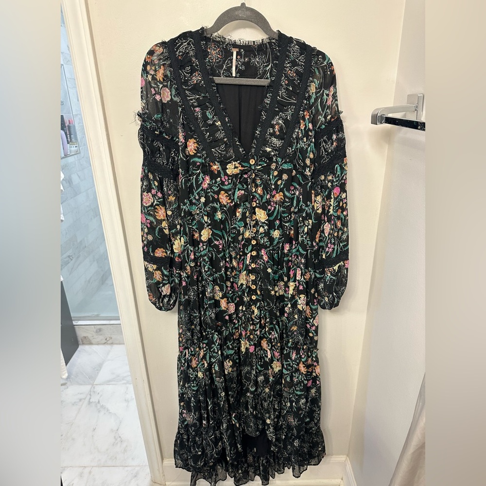 Free People Multicolor Floral Long Sleeve Dress